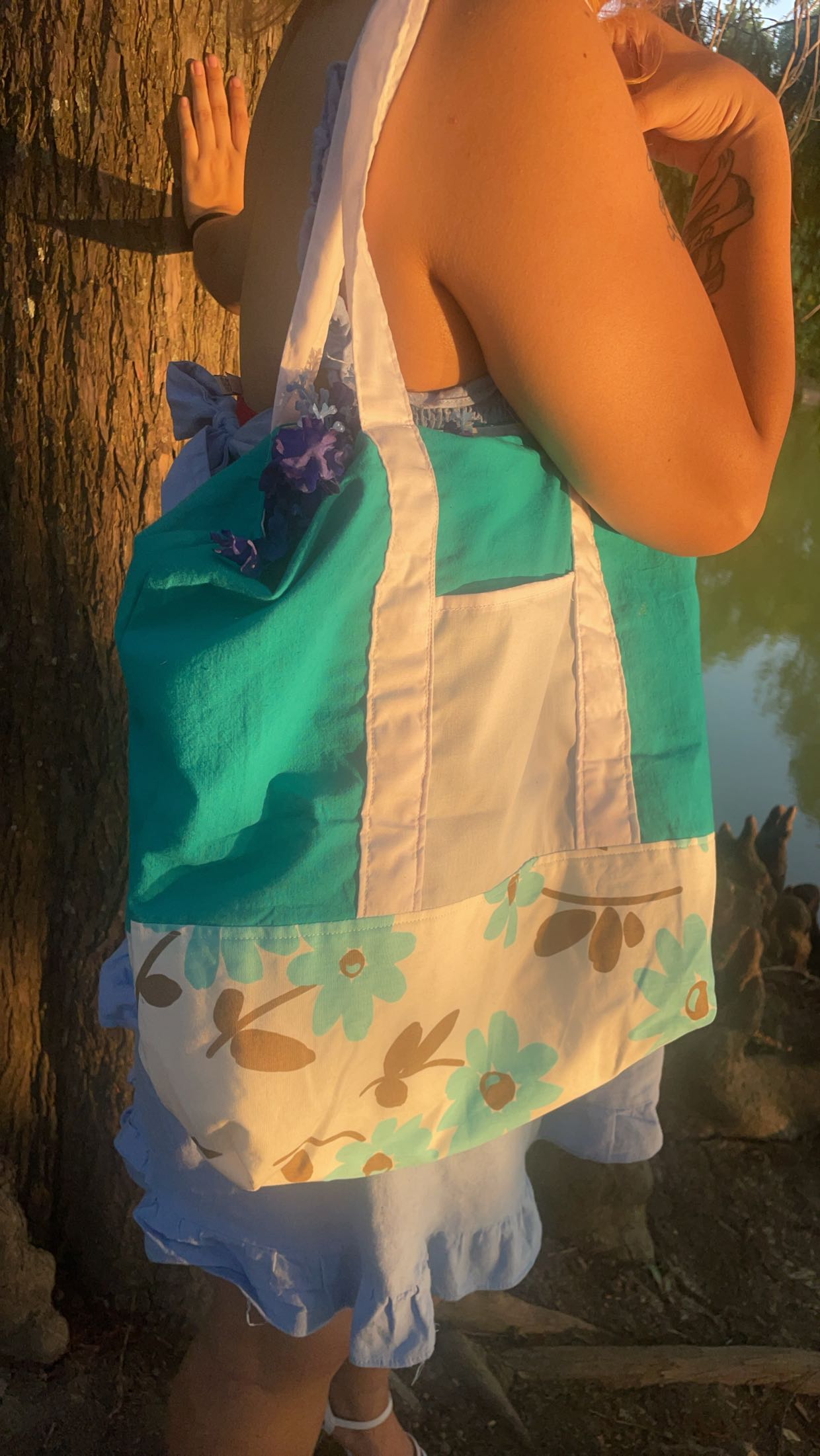 Blue Flower Tote Bag