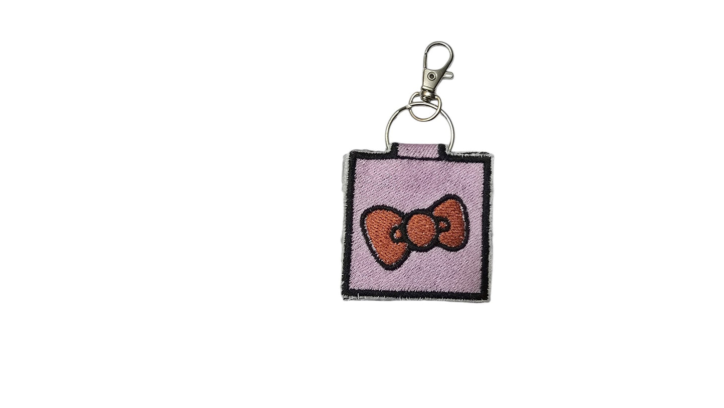 Pink Hello Kitty Embroidered Keychain