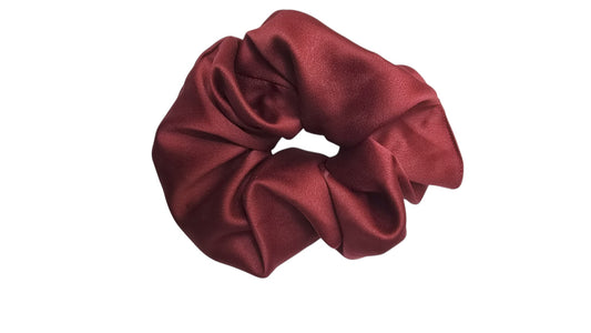 Burgundy Satin Scrunchie